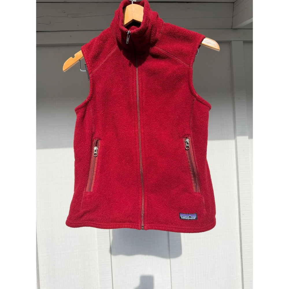 Patagonia Synchilla Fleece Vest Womens Small Red Full Zip Sleeveless Jacket